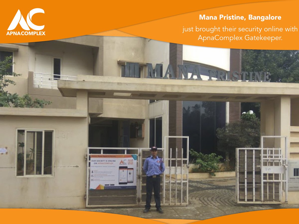 ApnaComplex's tweet photo. Mana Pristine, Bangalore goes live on #ApnaComplex #Gatekeeper. Just one of the many ApnaComplex products that make living in Mana Pristine a pleasant experience, for both the residents and managing committee members.

#MakingSecurityConvenient #GateSecured https://t.co/jjoxS5U3sh