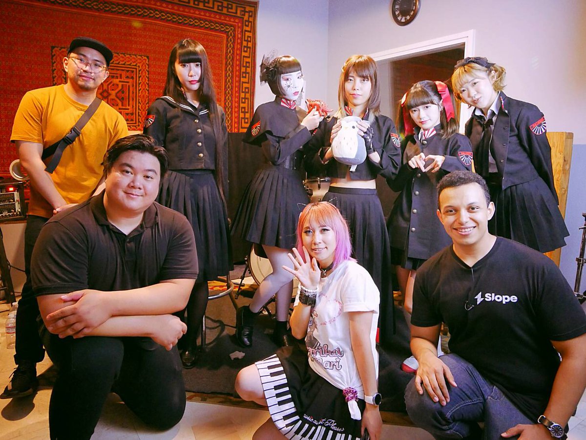 SlopeClub's tweet photo. We had an awesome time @NECRONOMIDOL ! Be on the lookout for our video to hit the slope club YouTube page. Make sure to check #NECRONOMIDOL tomorrow at the #eastmeetswestmusicfest ! #slopeclub #SLOPE https://t.co/QVwC7CZhAL