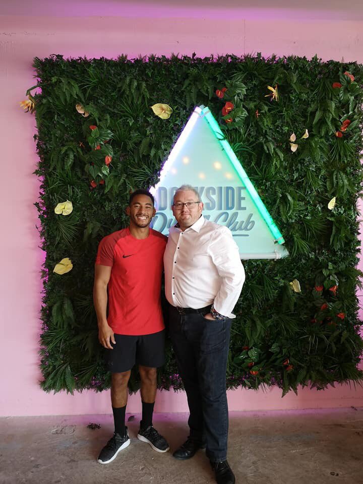 DocksideDClub's tweet photo. Love island star Josh Denzel joined us for lunch yesterday. Sampling amazing food and the tunes of Dharma Collective  on a sunny Saturday Afternoon! Who will be with us today? 🤨🤔 https://t.co/GAsFwtnoyl