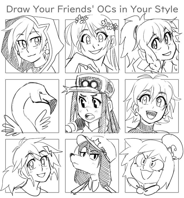 More OC drawings with surprise special guests :] @RunnerGuitar @DarcysBlueRoses @Rahxbi @talkingflamingo @DONDORORORO @SaBasse @Michafrar @Nagrolaz @DreaminErryDay 