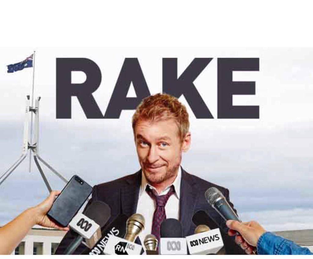 Minister without portfolio! #Rake S5 premieres tonight on @ABCTV at 8.30 pm - #TheFinalFling 
#ArtImitatesLife @richardroxburgh is #SenatorCleaverGreene with @mattlday @anthonylapaglia #JaneTurner #KateBox