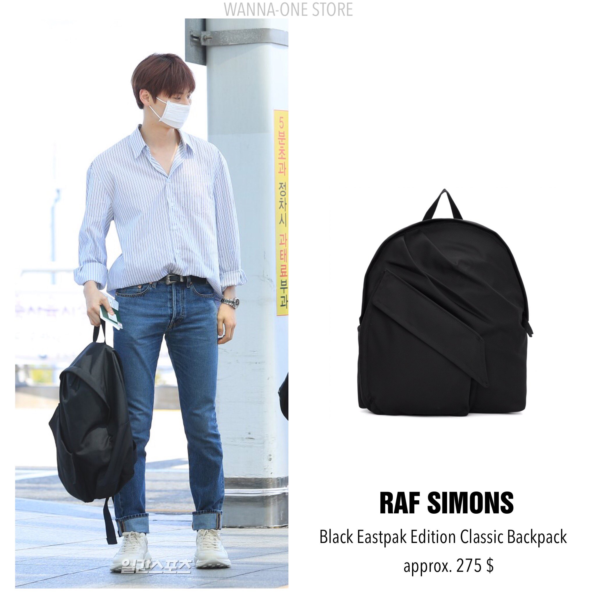 WANNA-ONE STORE on X: RAF SIMONS : Black Eastpak Edition Classic