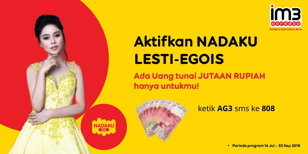satUnity's tweet image. Jangan sampai ketinggalan kesempatan untuk bawa pulang uang tunai jutaan rupiah dengan modal aktifkan NADAKU!! Klik: bit.ly/AsianGamesLesti @arena_musik #NADAKU808ASIANGAMES