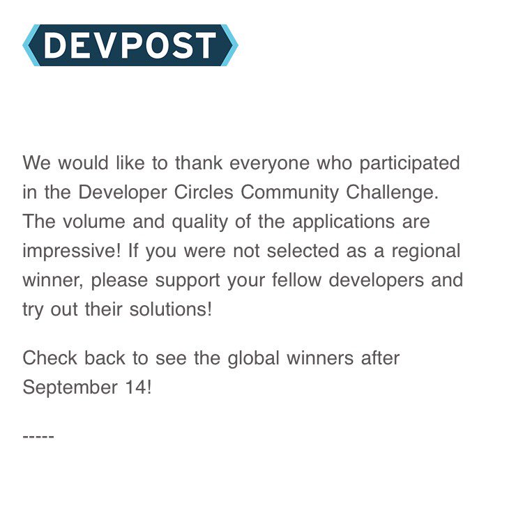 mindrocketsinc's tweet image. we are glad to share that we have won the Best Pre-Existing, Updated Solution.
#winners #devpost #Jordan #Bestpreexistingupdatedsolution