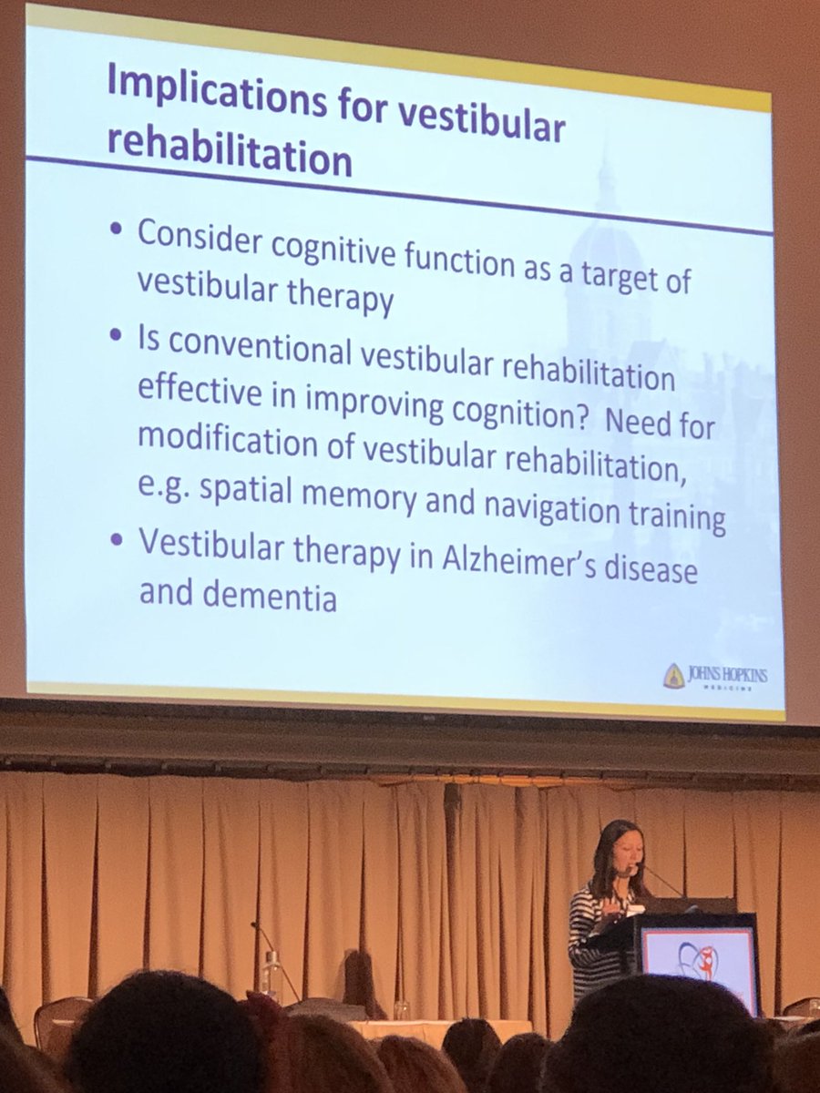 BBlissDPT's tweet photo. What role does cognition play in Vestibular Rehab?  Interesting future direction ~Dr. Yuri Agrawal #APTAICVR https://t.co/aYWdhC8Gkj
