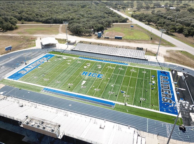 sloan_coach's tweet photo. Getting closer! The turf is almost finished at Veterans Memorial Stadium. 😎🏈😍 #RaiderUP https://t.co/2luSHMyiAQ