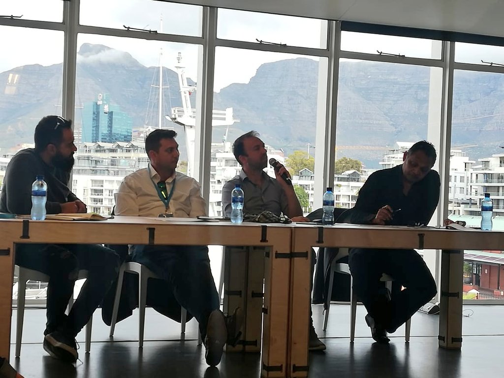 uctgsbsolutions's tweet photo. Our judging panel, thank you @YusufKza @Hermansingh_mtn @JohanBosini @JvanderSchyff #FintechWeekend #SEW2018 https://t.co/dTEZzssInH