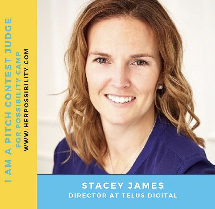 herPossibility's tweet photo. Our second judge was Stacey James! With her experience, we knew our girls could benefit from her customer-focused mindset and eye.
.
As the Director of Digital Experience at TELUS, Stacey James drives digital strategy and implementation for the mobility line of business. https://t.co/tvLmpTXlmJ