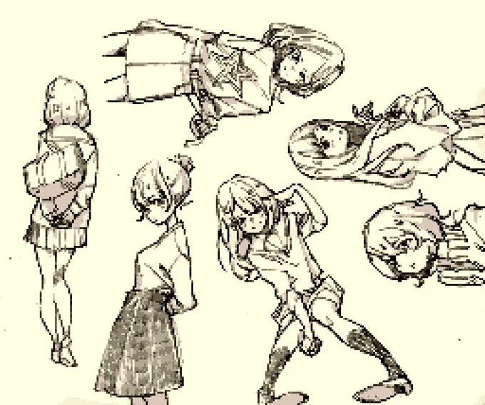 ドット絵風にしたらゲームボーイみたいになった。 