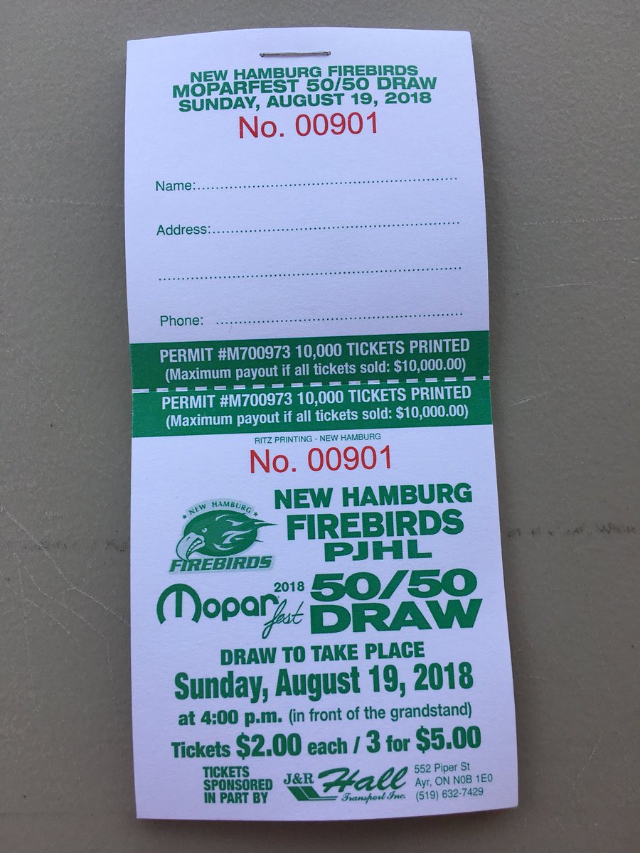 NHFirebirds's tweet photo. Come out and support your new Hamburg Firebirds with 50/50. Yesterdays take home was 6504 #newhamburgfirebirds #moparfest #moparnewhamburg #50/50 https://t.co/7faLQoOBRU