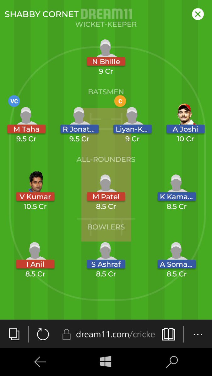 Dream11CricLive's tweet photo. #Dream11 team prediction #SLvHT #KPLT20 https://t.co/77Q3MnwGzI
