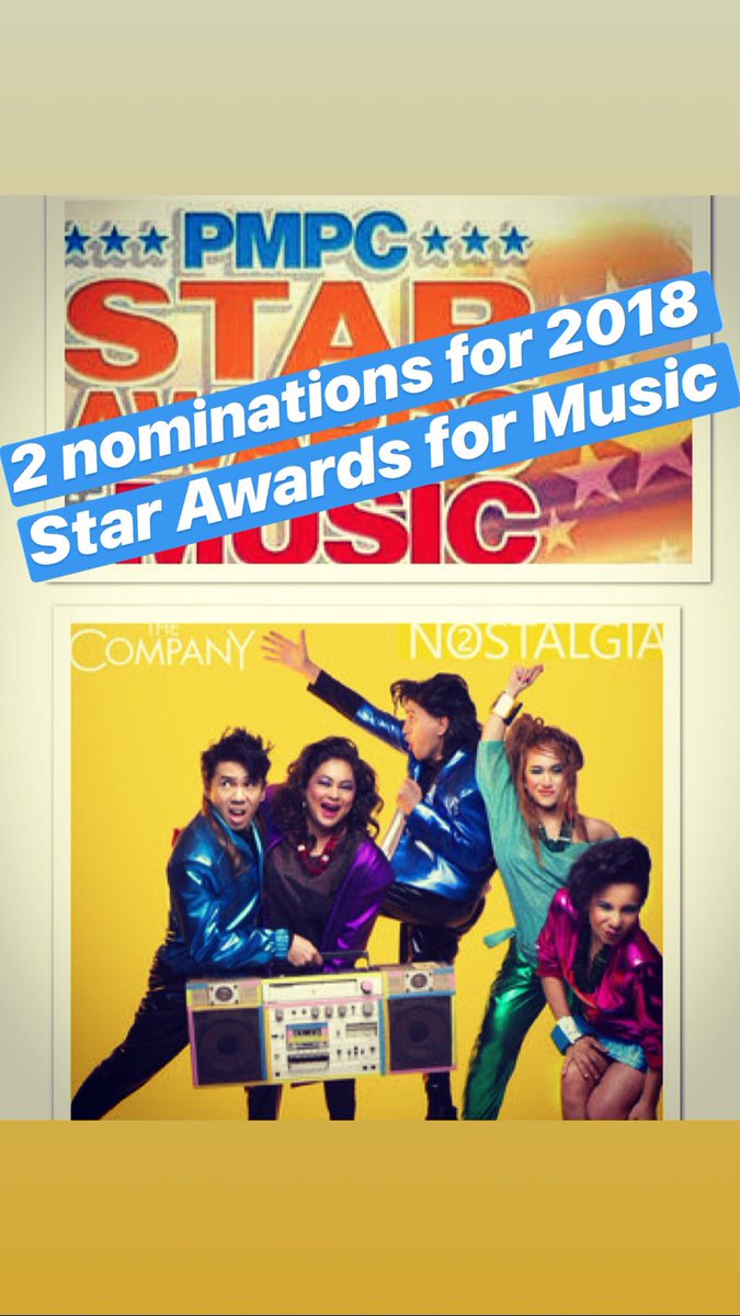 Thank you to #pmpcstarawardsformusic for @thecompanysingers ‘ 2 nominations for #nostalgia2 album under @universalrecordsph. Best Duo/Group Artist of the Year and Best Revival Album. #universalrecordsphilippines #thecompanysingers #wearestages #grateful