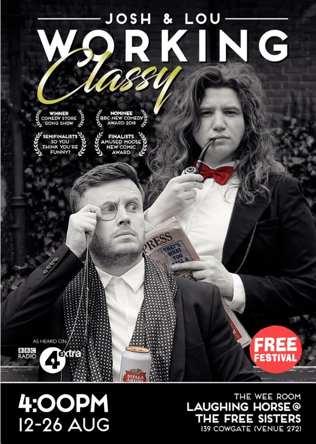 joshbcomedy's tweet photo. Josh & Lou: Working Classy, The Three Sisters, 4pm. Get down early to get a seat @the3sistersbar #workingclassy https://t.co/8GcAg9gnIX