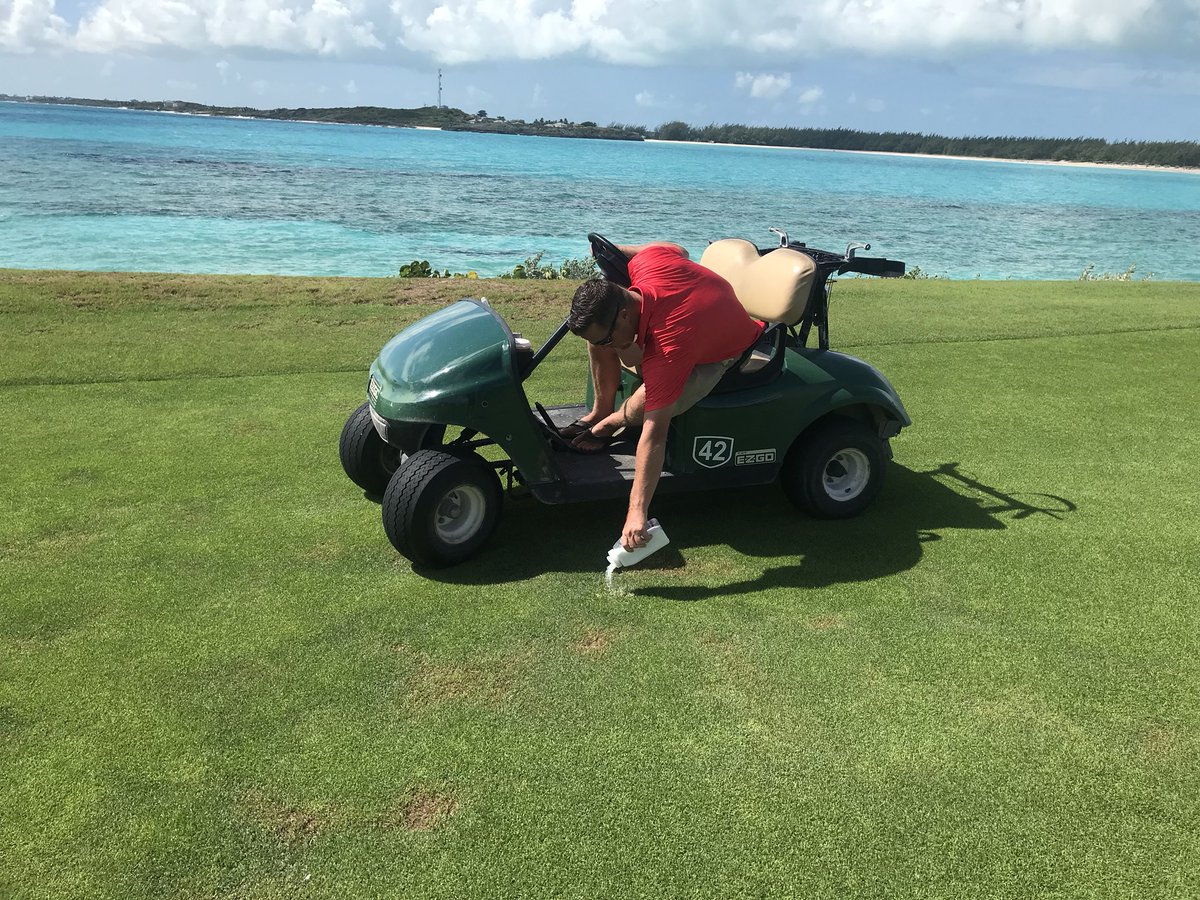 FuzzHerridge's tweet photo. Hanging with my buddy Logan Knapp at his course Emerald Bay Golf Course in Exuma Bahamas https://t.co/50F6ogEtbB