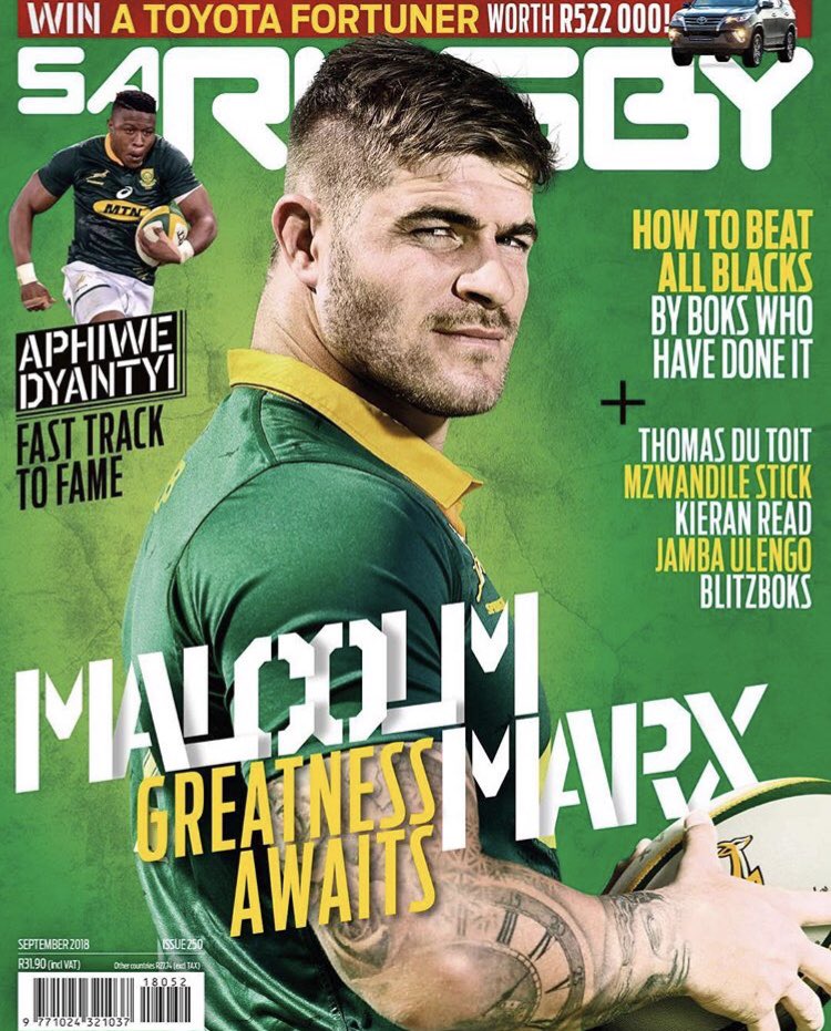 Thank you! 🙏🏼 ➡️ “The cover of our new issue, featuring @bokrugby hooker @malcolm_marx, on sale this week! #SAR250”