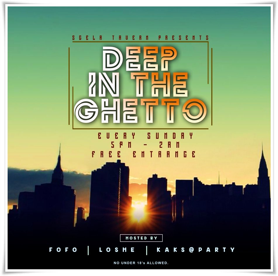 lebogang_djfofo's tweet photo. Every Sunday @Sgela
17h00 - 02h00
#deepInTheGhetto https://t.co/CgTDMFsxdF