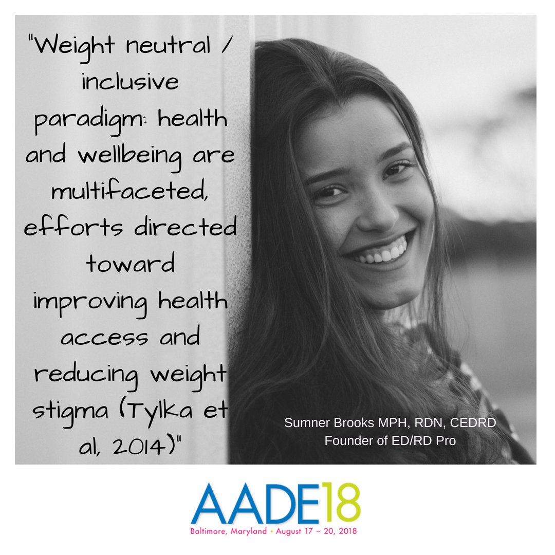 MindfulEatingRD's tweet photo. Join me on Sunday at 3:15 for my presention with Sumner Brooks about how not to trigger disordered eating for people with diabetes. It is an amazing presentation!@intuitiveeatingRD #nondiet #nondietapproach #weightliberation #diabetes #HAES #Mindfuleating #AADE2018 https://t.co/S61X4rl6ld