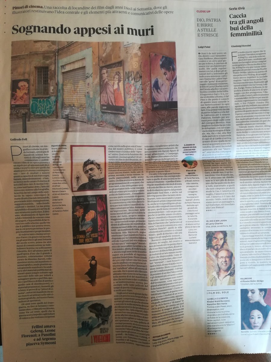 Anche ad Agosto "Pittori di Cinema" non si smentisce! 
Oggi tra le pagine de <a href="/sole24ore/">IlSole24ORE</a> 
Grazie a Goffredo Fofi! #inbookswetrust

Sei ancora in tempo per i Summer Sales!
Approfittane qui: bit.ly/2McFbhH

#pittoridicinema #lazydogpress #bnkr_it Bunker #mauriziobaroni