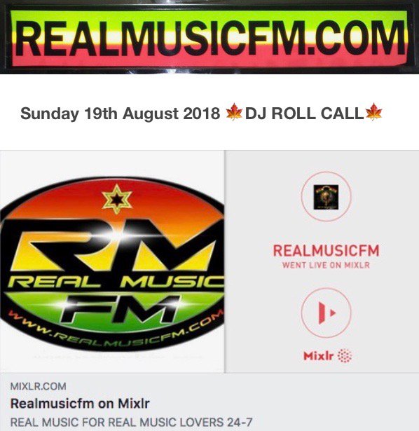 eboneyRe's tweet photo. Tune in - Sun 19 AUG 2018 Delicious Musical Menu
🍁DJ ROLLCALL🍁
https://t.co/NUpY6j9sPp 
#djrollcall 
@Princess3Rina @Bdestinys #muzikkzone 🎵🎶
@vron1234 
@lIMGWVIl 
#MGWV #MotivationSunday #listen 
#internetradio 
#RNB #SmoothJazz 
#loversrock #Reggae #Dancehall 
#NP #Rt 3 https://t.co/Od2sjKMiXj
