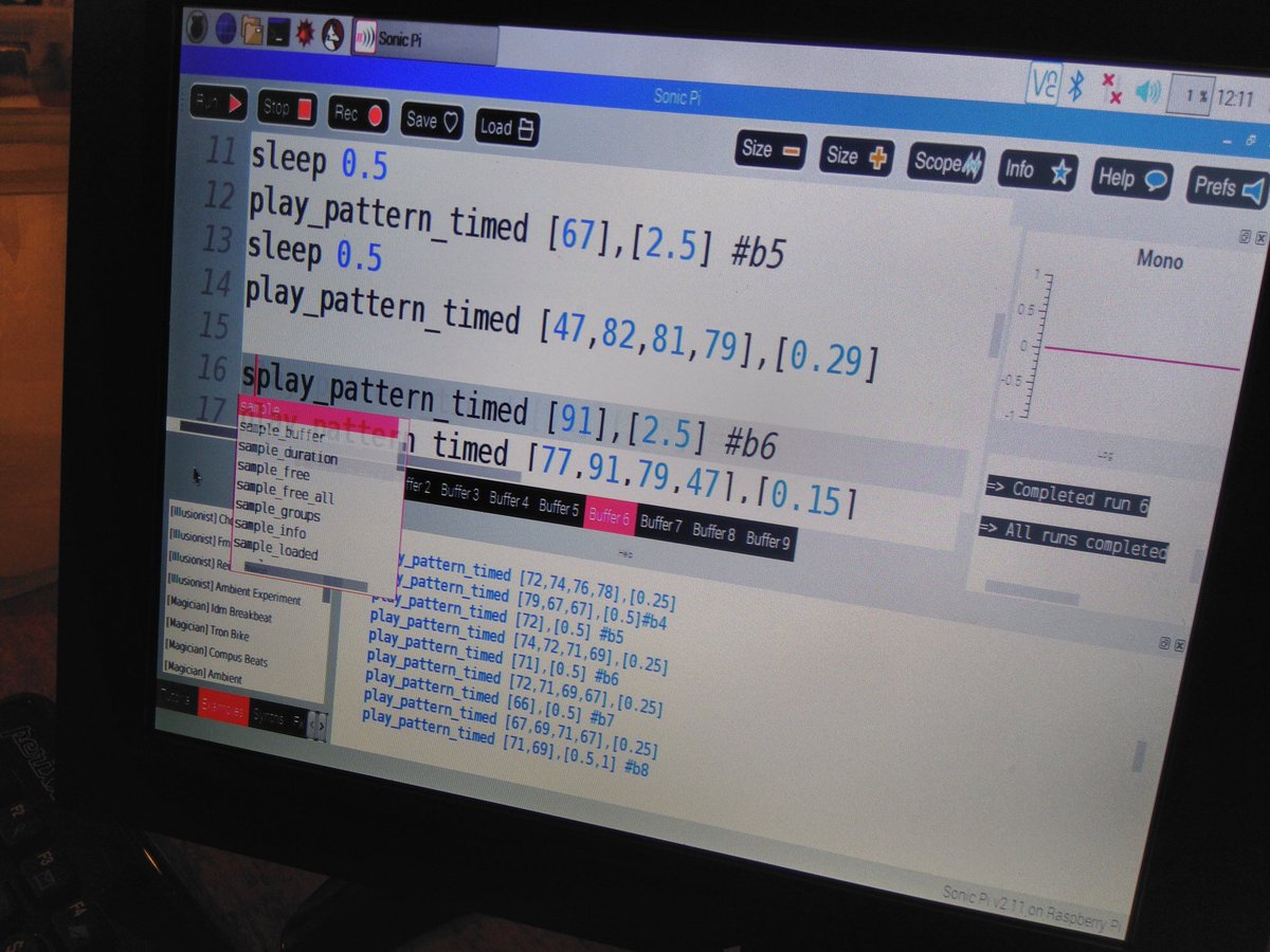 We are back with making digital music again today. Jenny has gone #Random in <a href="/Sonic_Pi/">Sonic Pi</a> ruining a classic on purpose! <a href="/TheSmokehouseUK/">thesmokehouseuk</a>