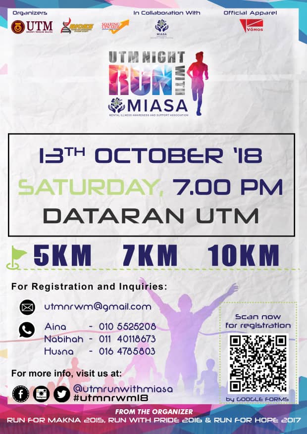 utmrunwithmiasa's tweet photo. Run to Infinity, Grab the Opportunity, Register Now!!! π―π―π― #utmnrwm18 #iamutm #dnautm #utmnightrun #bioss #awesome #runner #malaysiarunner #jbrunner #utmrunner #healthylifestyle https://t.co/O59oBIUp4Z