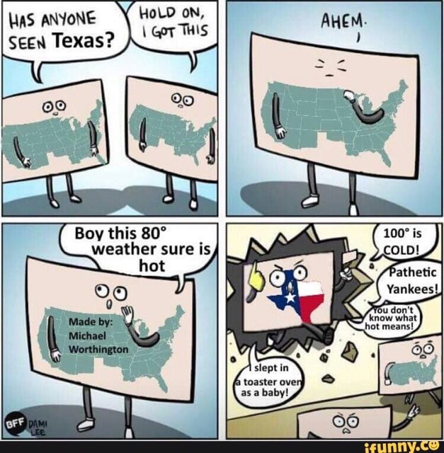 KalePeters's tweet photo. Every Texan can relate https://t.co/xvqyjJdLCo