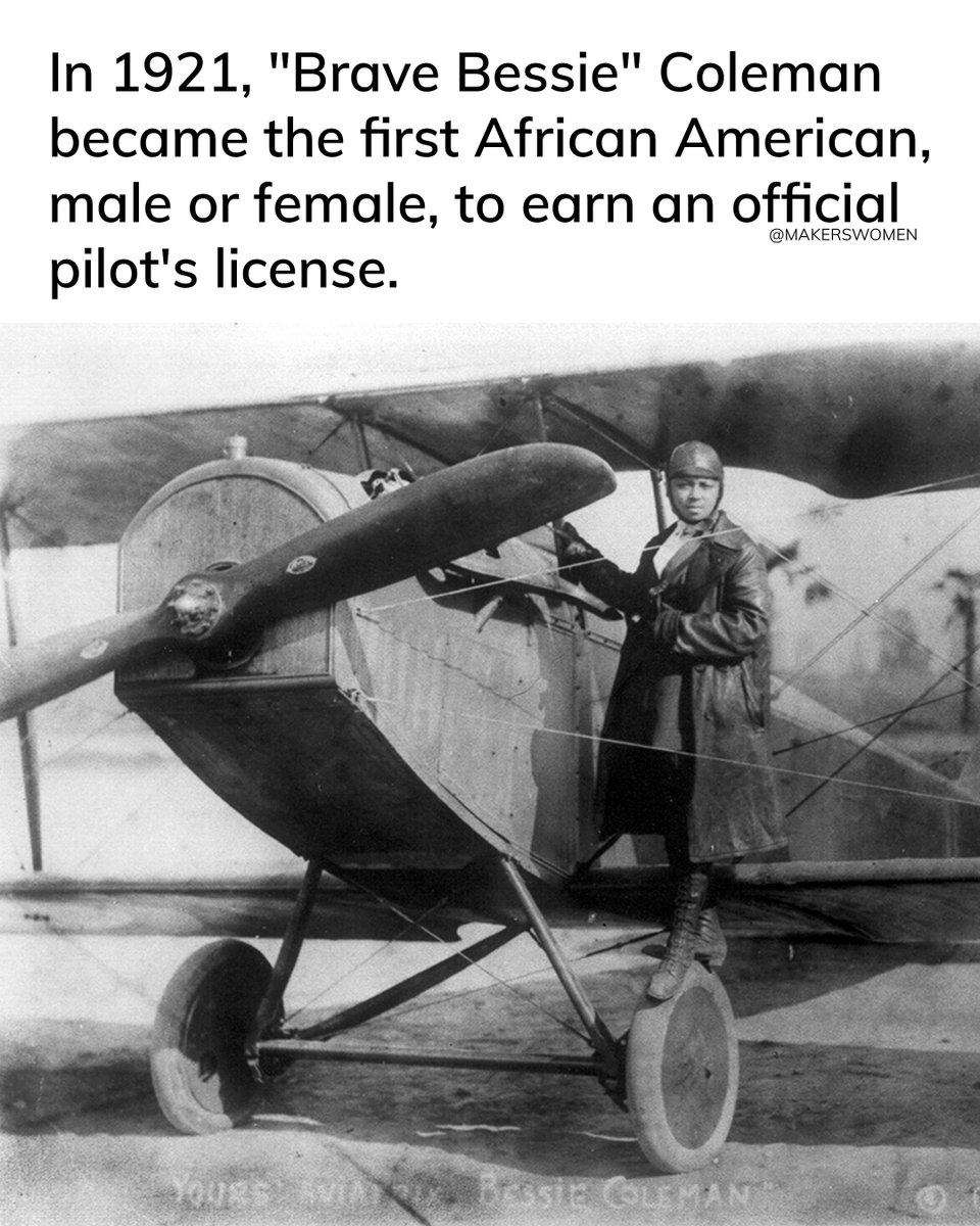 Her sights set on soaring through the sky, Bessie Coleman traveled all the way to France to become the first licensed African American pilot. In honor of #NationalAviationDay we want to honor all the female aviators who inspire us to set our sights to infinity and beyond. ✈️