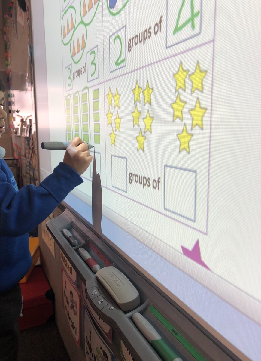 Groups Of!! #multiplication displaying activities on the IWB and completing examples as a class has never been easier! I get the kids to “be the teacher” and explain/teach the class as they answer the question! #ACUEDU_p