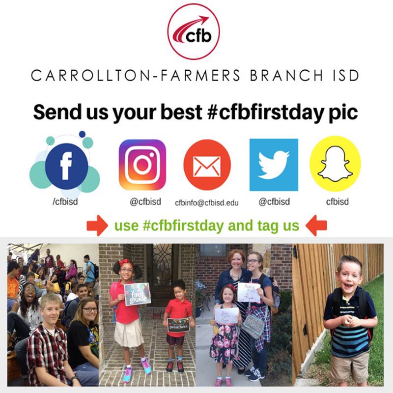 CFBISD's tweet image. Show Us Your 1st Day Pics and Videos

Tag us on social #Cfbfirstday 

See everyone tomorrow - Aug. 20
😀🔥🎉👍 📱📸🎥

#cfbisd #CFBMattersToMe