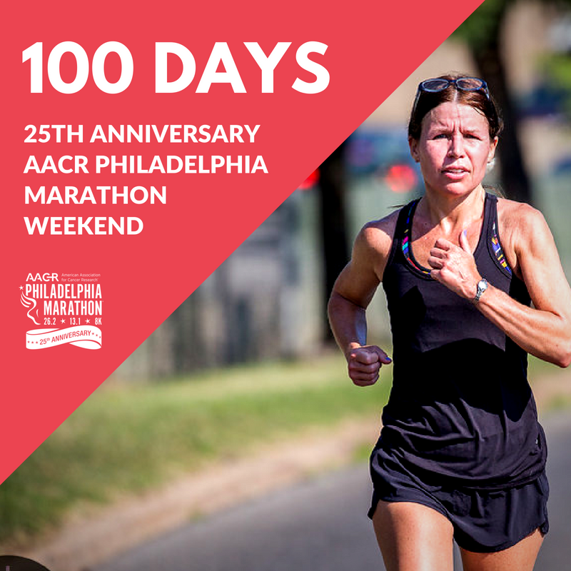 And the 100 day countdown begins! Are you getting your miles in? #PhillyMarathon #100days