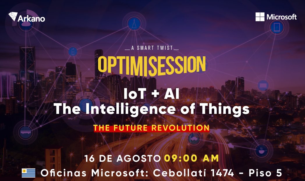arkanosoftware's tweet photo. #Uruguay ¿Te interesa saber el resultado de aplicar Inteligencia Artificial #AI en las plataformas de Internet de las Cosas #IoT?
Entonces te invitamos a #OptimiSession🇺🇾
Inscripciones + info acá: https://t.co/A0ylDmLIuS
La oportunidad de darle un giro moderno a tu empresa 🔃 https://t.co/7B6cjOwm1l