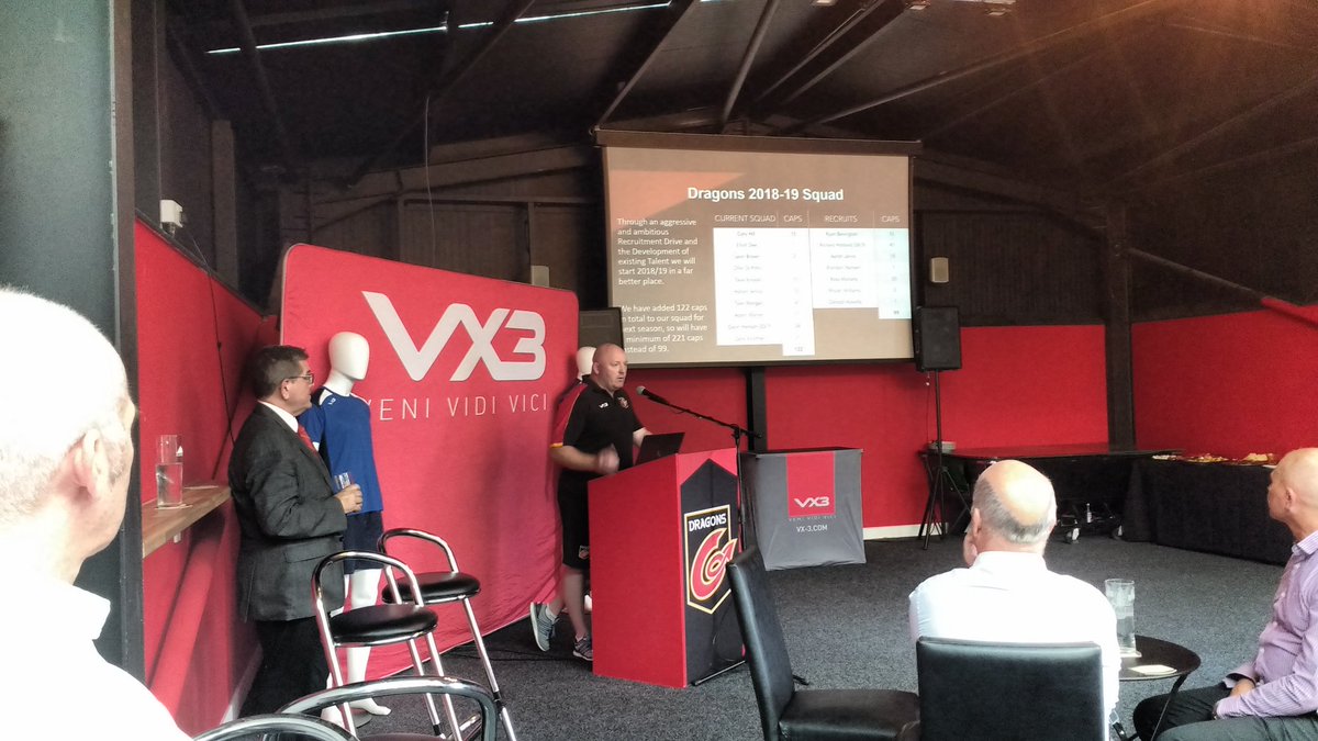 Proud day at the launch of the <a href="/DragonsOffic_SC/">Dragons Official SC</a> supporters club house and kit. Head coach <a href="/bernardjackman/">Bernard Jackman</a> outlining the vision. We looking forward to working with <a href="/MikeSage9/">Mike Sage 🏴󠁧󠁢󠁷󠁬󠁳󠁿</a> and team this season #melin #BringYourFire