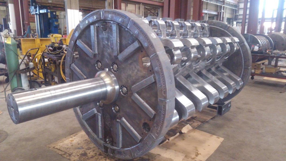 wendtcorp's tweet image. This is an 6-arm 80x104 Spider rotor in production at our exclusive partner's Bowe Machine Company, manufacturing facility in Bettendorf, IA. What type of rotor are you using or prefer in your shredding operation? #notallrotorsareround #discrotors #spiderrotors