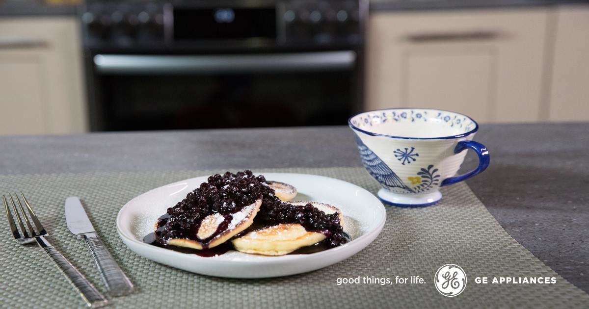 JimsAppliance's tweet photo. These light and fluffy lemon ricotta pancakes with sweet blueberry compote will become your next breakfast favorite! Get the recipe: https://t.co/GetPs1Po72 https://t.co/s1zYYm4p3R