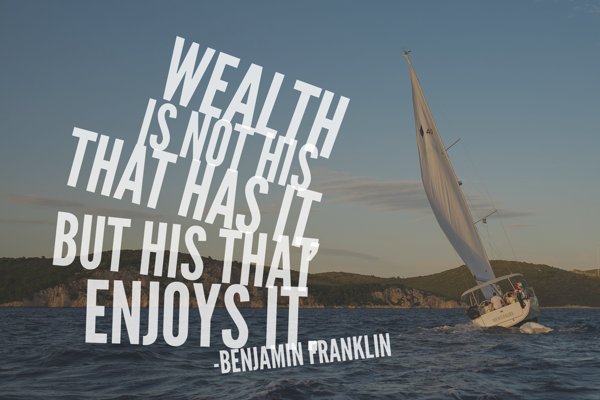 "Wealth is not his that has it, but his that enjoys it." #BenjaminFranklin #quotes bit.ly/2lvrAF2