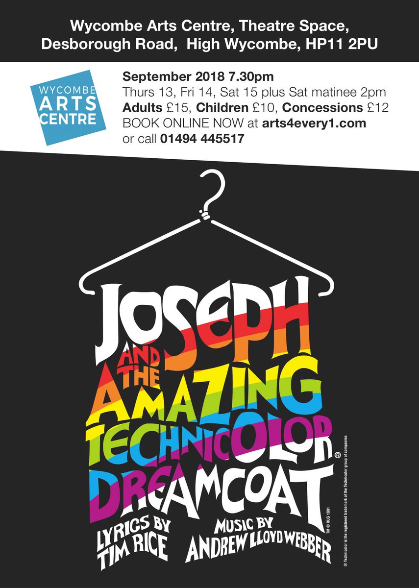 laneendplayers's tweet photo. Several of our members are involved in the Wycombe Arts Centre production of Joseph and the Amazing Technicolor Dreamcoat and tickets are in sale NOW. Support our members and of course the local arts https://t.co/tGthcVudeU