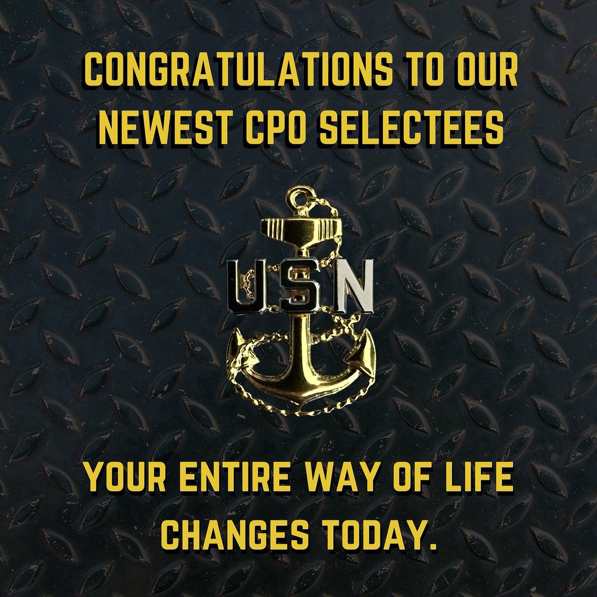 NavyMCPON's tweet photo. Congratulations to all newly selected Chief Petty Officers! https://t.co/SX98cHVLV4
