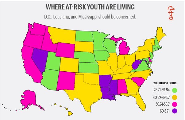 Community_YM's tweet photo. At risk #youth are everywhere... but they aren't everywhere in equal numbers.  This map shows that the majority of idle youth are in the south and west. Learn more >> https://t.co/B4AnEWk0ZW #Mapping https://t.co/HnRhopYqgk