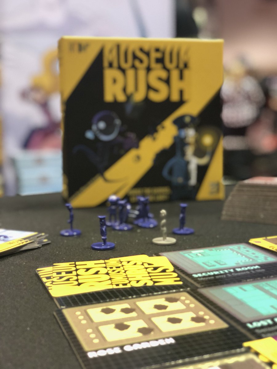 HackedTabletop's tweet photo. #MuseumRush is a competitive 2-4 player game by @Room17Games. Players are trying to steal treasures while avoiding guards. We didn’t get to pick it up at @Gen_Con but we did get a photo of it. :D https://t.co/RcfCsPqAxY