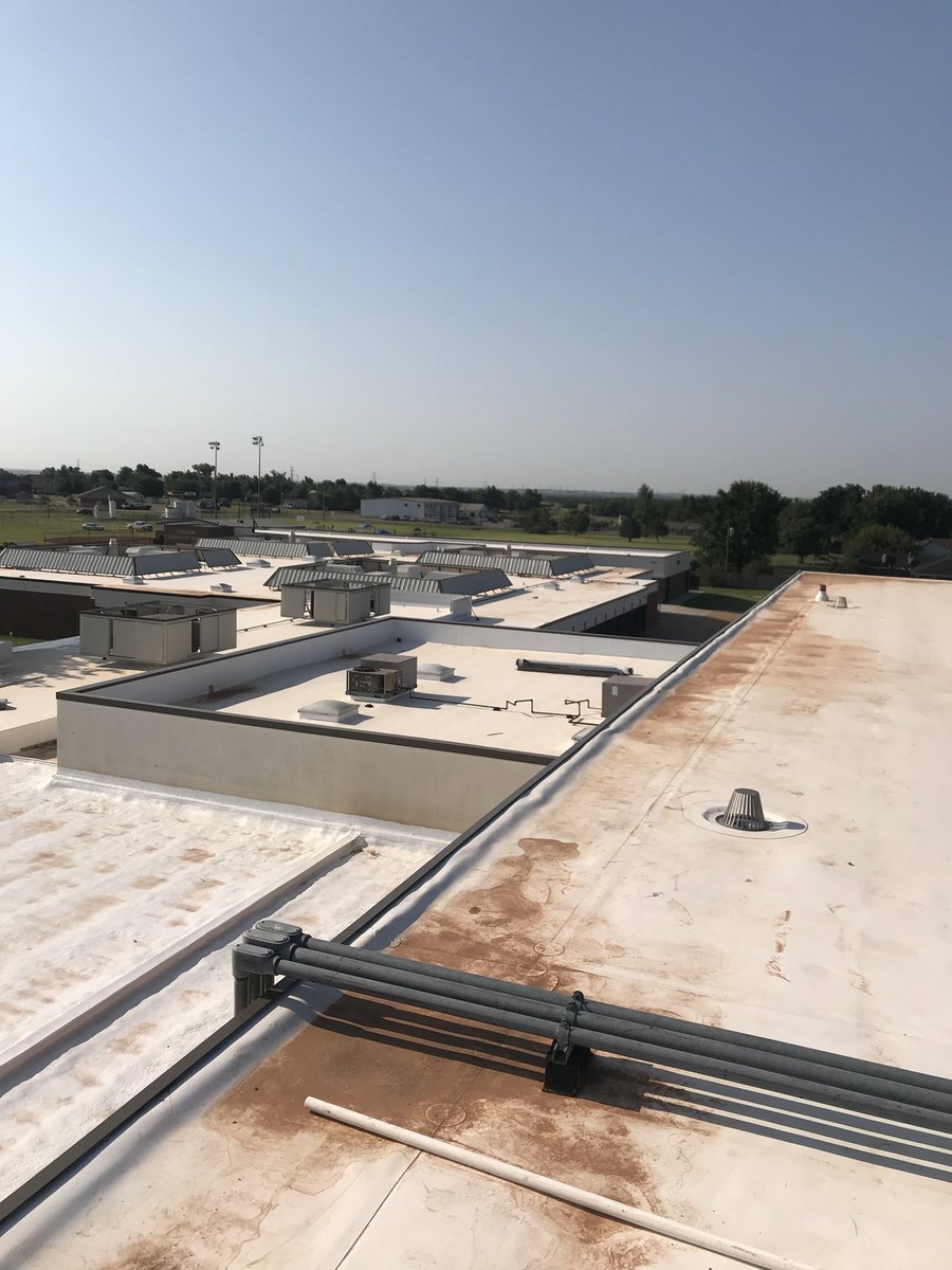 Cashion Public Schools have new roofs on every building in the district!!! 20 year warranty and guaranteed against 2 “ hail.