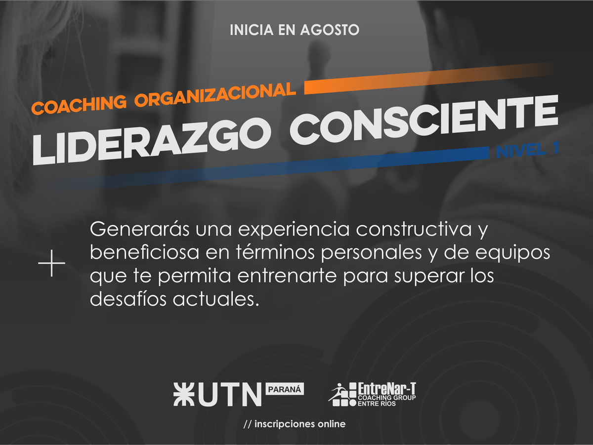 EntrenartEr's tweet photo. 🔜 PROGRAMA DE LIDERAZGO CONSCIENTE

🗓️ Inicia: Martes 14 de agosto - (8 encuentros semanales)
🕖 19:00 a 22:00 hs.

Lugar: UTN Paraná.

📋 INSCRIPCIONES -cupos limitados- 
La inscripción se realiza completando el siguiente formulario ⤵
https://t.co/piv6OS5HHD

Valor: $1.400.- https://t.co/x4eLSKQqO7