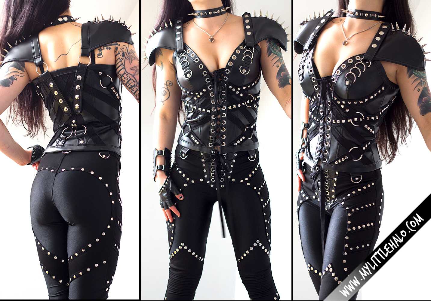 My Little Halo on X: NEW! Metal warrior faux #leather spiked #corset top.  One of a kind from  #MyLittleHalo #goth #gothic  #metal #heavymetal #dark #fashion #style #clothing #outfit   / X