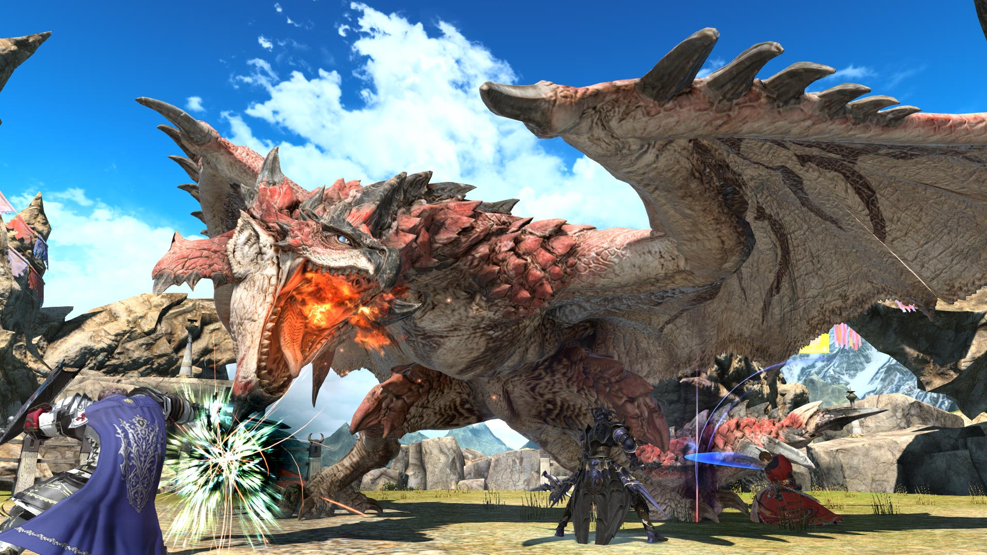 Twitter 上的 モンスターハンターワールド アイスボーン公式 ファイナルファンタジーxiv モンスターハンター ワールド コラボレーション本日8月7日 火 スタート ファイナルファンタジーxiv にて空の王者 リオレウス 狩猟解禁 ハンターたちよ 光の戦士