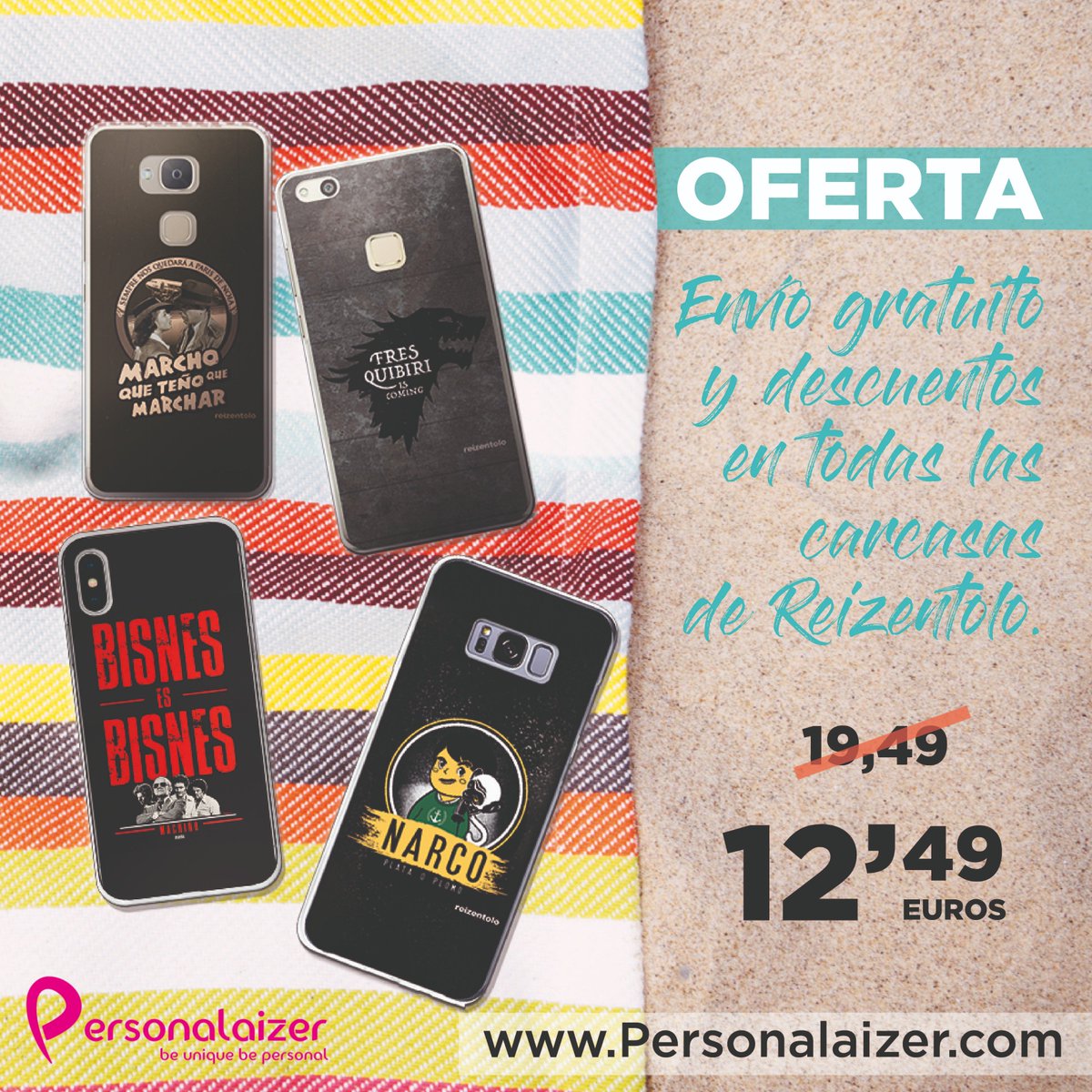 personalaizer's tweet photo. Descuentos fresquitos para este verano en nuestra Galería de Reizentolo
¡No te quedes sin las Carcasa más originales!
Además con GASTOS DE ENVÍO GRATIS!!😍
https://t.co/2eUbRJIrk6
#Carcasas #CarcasasOriginales #CarcasasDivertidas #Reizentolo #Series
#Humor #Descuentos #Ofertas https://t.co/2eScQazGSa