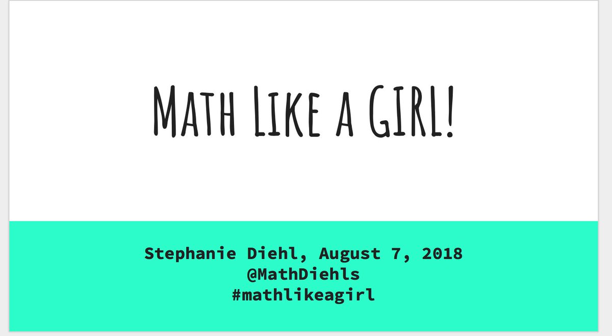 MathDiehls's tweet photo. If you are at #PCTM2018 come to my session at 11:45am in Leland @PCTMpctm #mathlikeagirl https://t.co/Ue5xjMIQsT