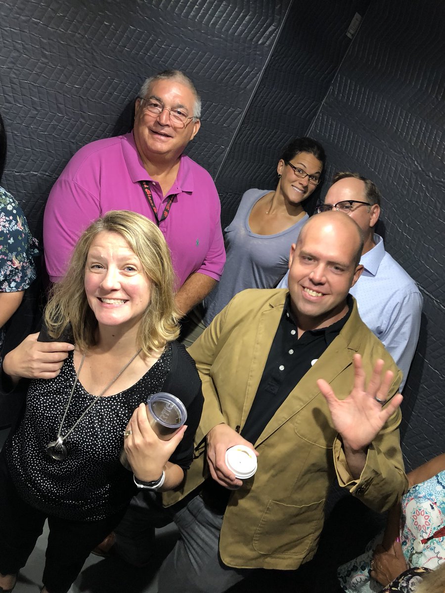 GBCSBobcats's tweet photo. Administrators are at retreat at Ferris Wheel in downtown Flint getting pumped up for 2018-19 school year! #WeAreGB https://t.co/usR2qoA2DD