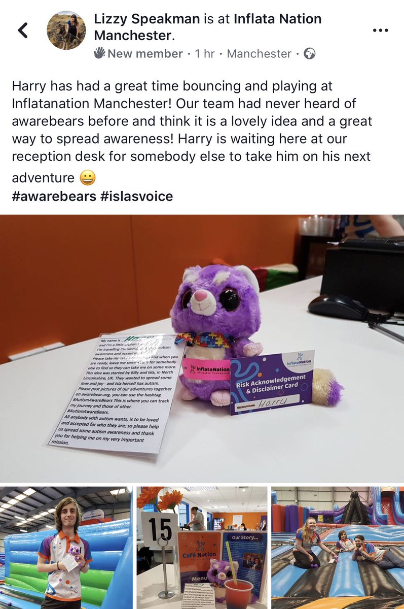 ouralteredlife's tweet photo. I LOVE that the team @InflataNation have treated Harry, one of the #awarebears to a fab day out already! Waiting for his next #autistic child to take on an adventure!! What a brilliant idea 💡 #islasvoice @IslasVoice #TuesdayThoughts https://t.co/PlUchX70ss