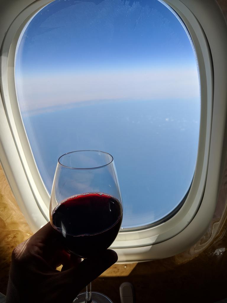 hoeken's tweet photo. Note to self: drinking lots of red wine, watching a sad movie, and leaving behind your new home for a 2 month trip is a great recipe for crying and having an awkward moment when the flight attendant comes by with the meal. https://t.co/CWCnK0Ix0q
