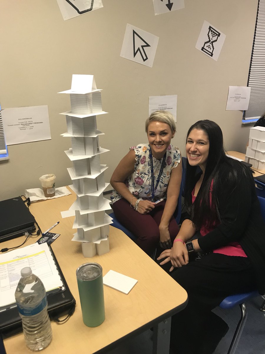 GCCAS1's tweet photo. The index card towerSTEM challenge winners!! Congrats Ms. Monroe and Mrs. Matos!! #Stem #STEMChallenge #NewTeacherOrientation #GCCAS #ForzaFamilyEdu https://t.co/Hv0wjAD0r2