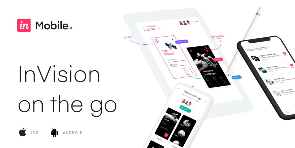 InVisionApp's tweet photo. Introducing the new #InVisionMobile app for iOS and Android! Take the full power of @InVisionApp with you https://t.co/IGwC8bMTz4 https://t.co/RtRkj8QAtz